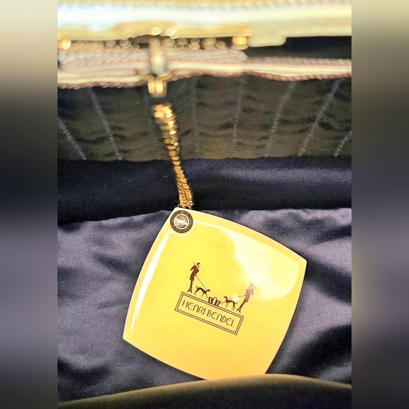 Henri Bendel No. 7 Blue Quilted Leather Expandable Zipper Shoulder Bag NWOT - Picture 13 of 16